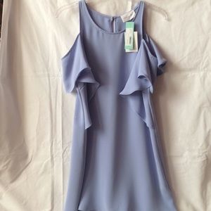 Periwinkle Cold Shoulder Shift Dress